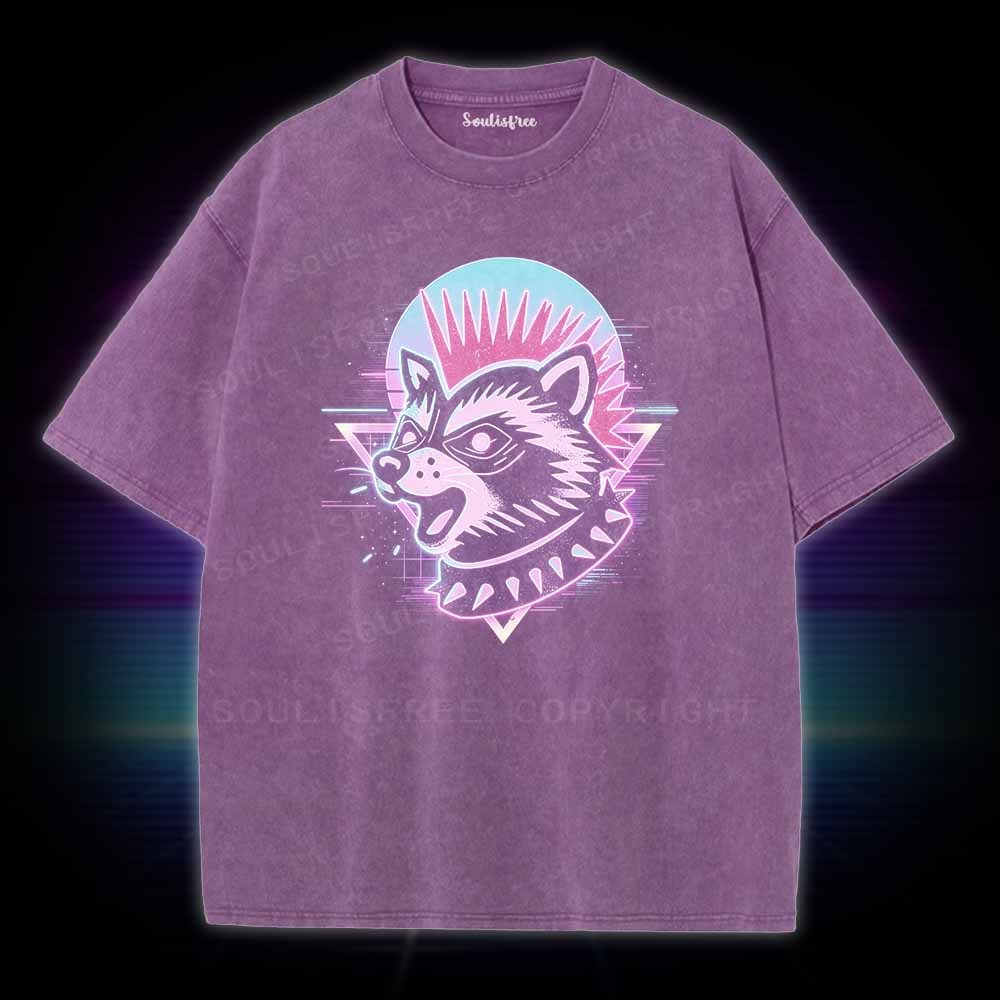 Soulisfree Punk Raccoon Washed Tee