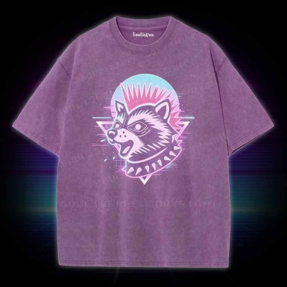 Soulisfree Punk Raccoon Washed Tee