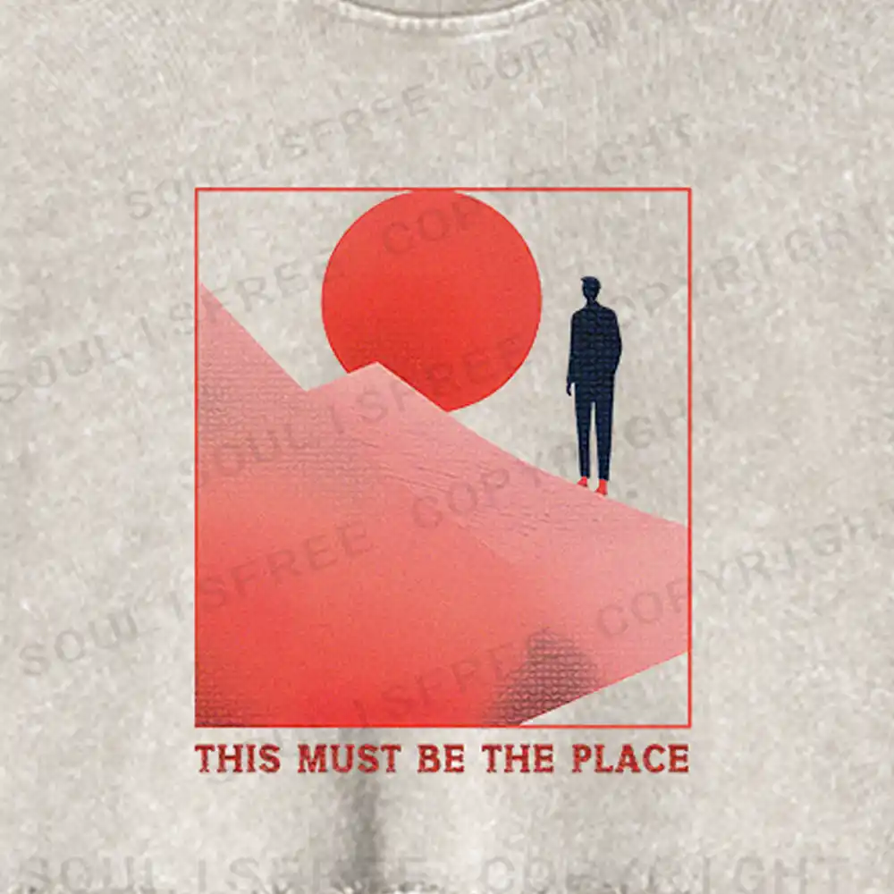 Must Be The Place Washed Cropped Sweatshirt