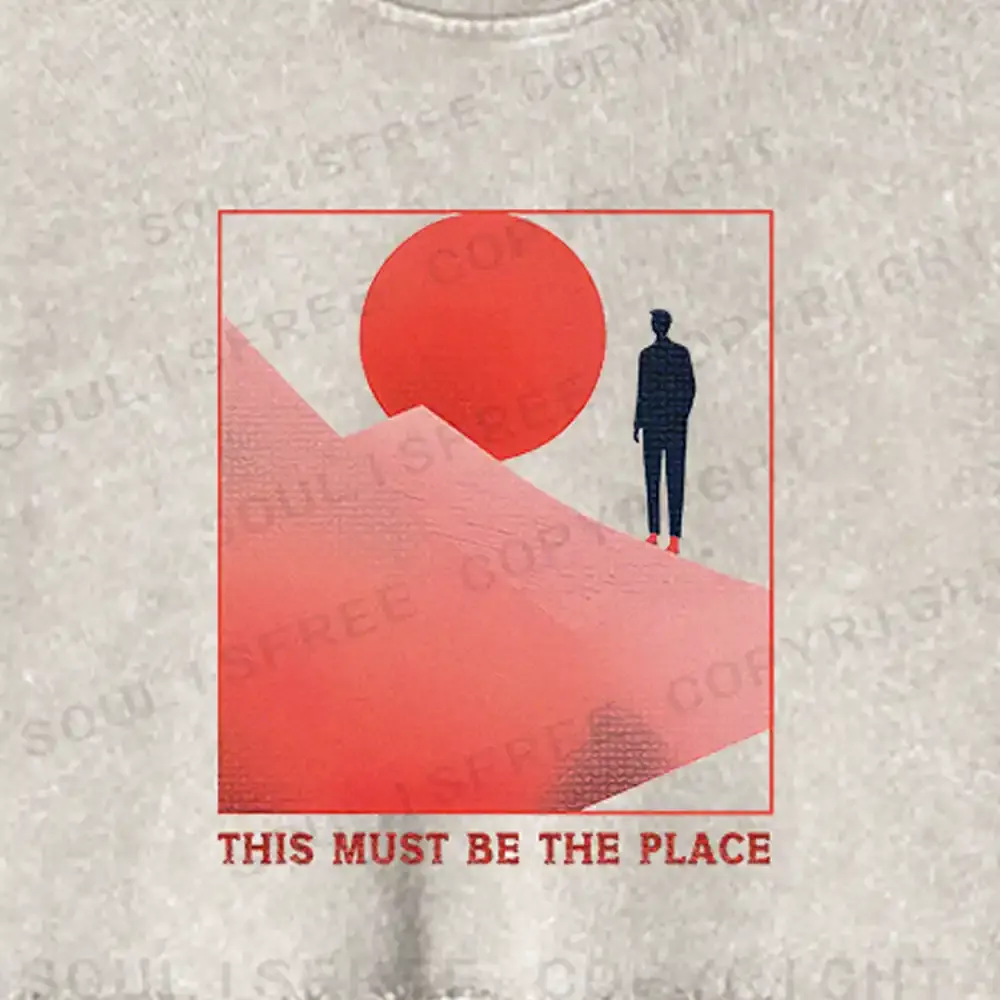 Must Be The Place Washed Cropped Sweatshirt