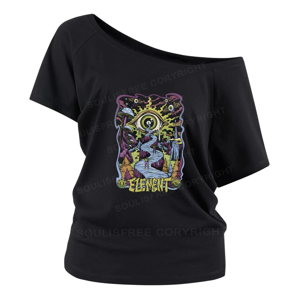 Psychedelic Elements Off Shoulder Top
