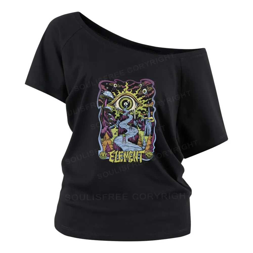 Psychedelic Elements Off Shoulder Top