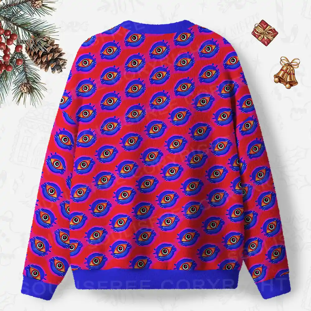 Vivid Eyescape Ugly Christmas Knit Sweatshirt