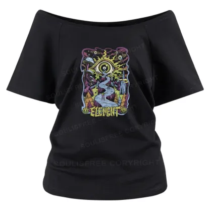 Psychedelic Elements Off Shoulder Top