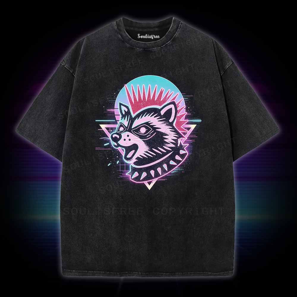 Soulisfree Punk Raccoon Washed Tee