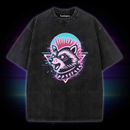 Soulisfree Punk Raccoon Washed Tee