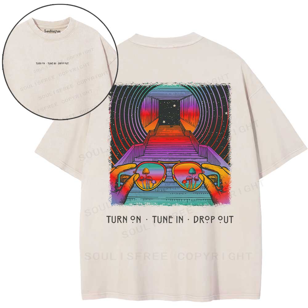 Psychedelic Tunnel Lens Washed T-shirt