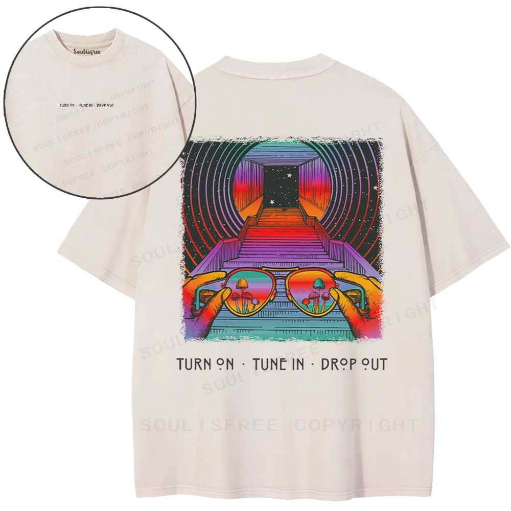 Psychedelic Tunnel Lens Washed T-shirt