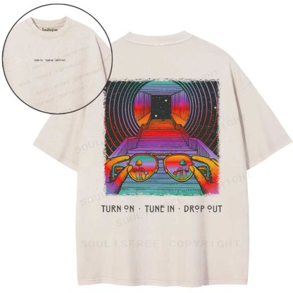 Psychedelic Tunnel Lens Washed T-shirt