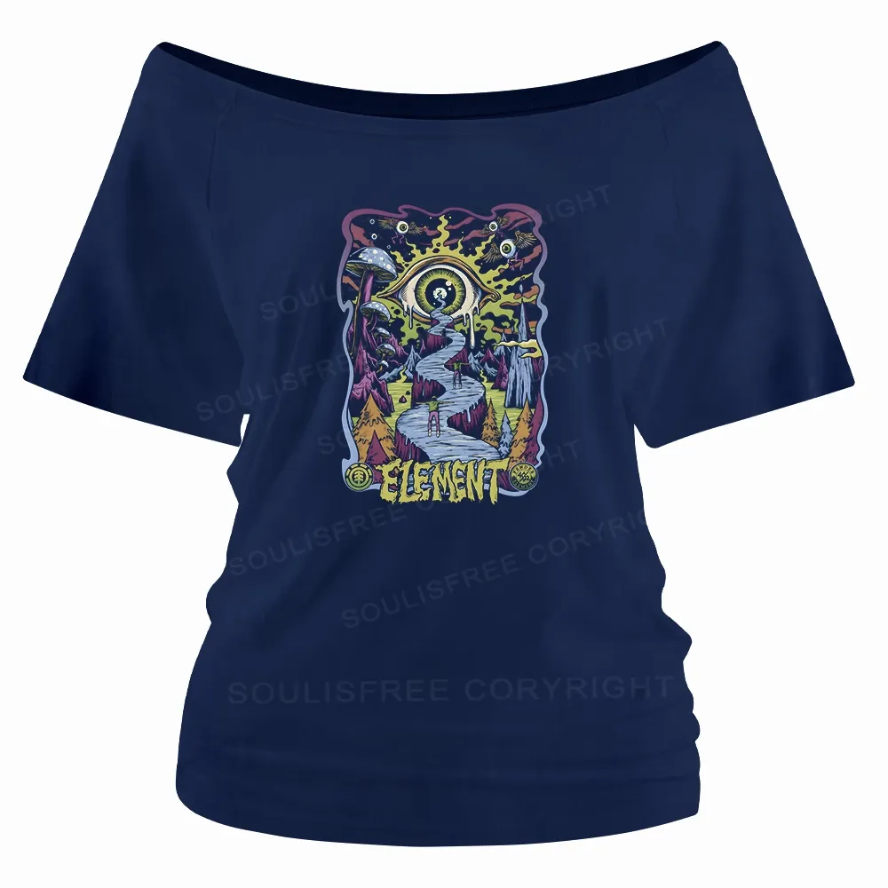 Psychedelic Elements Off Shoulder Top