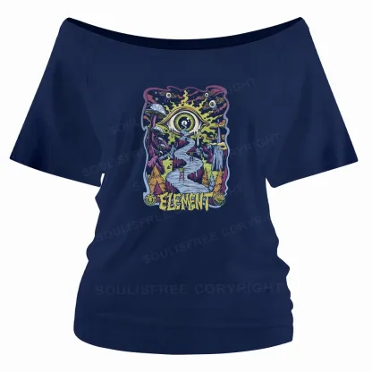 Psychedelic Elements Off Shoulder Top