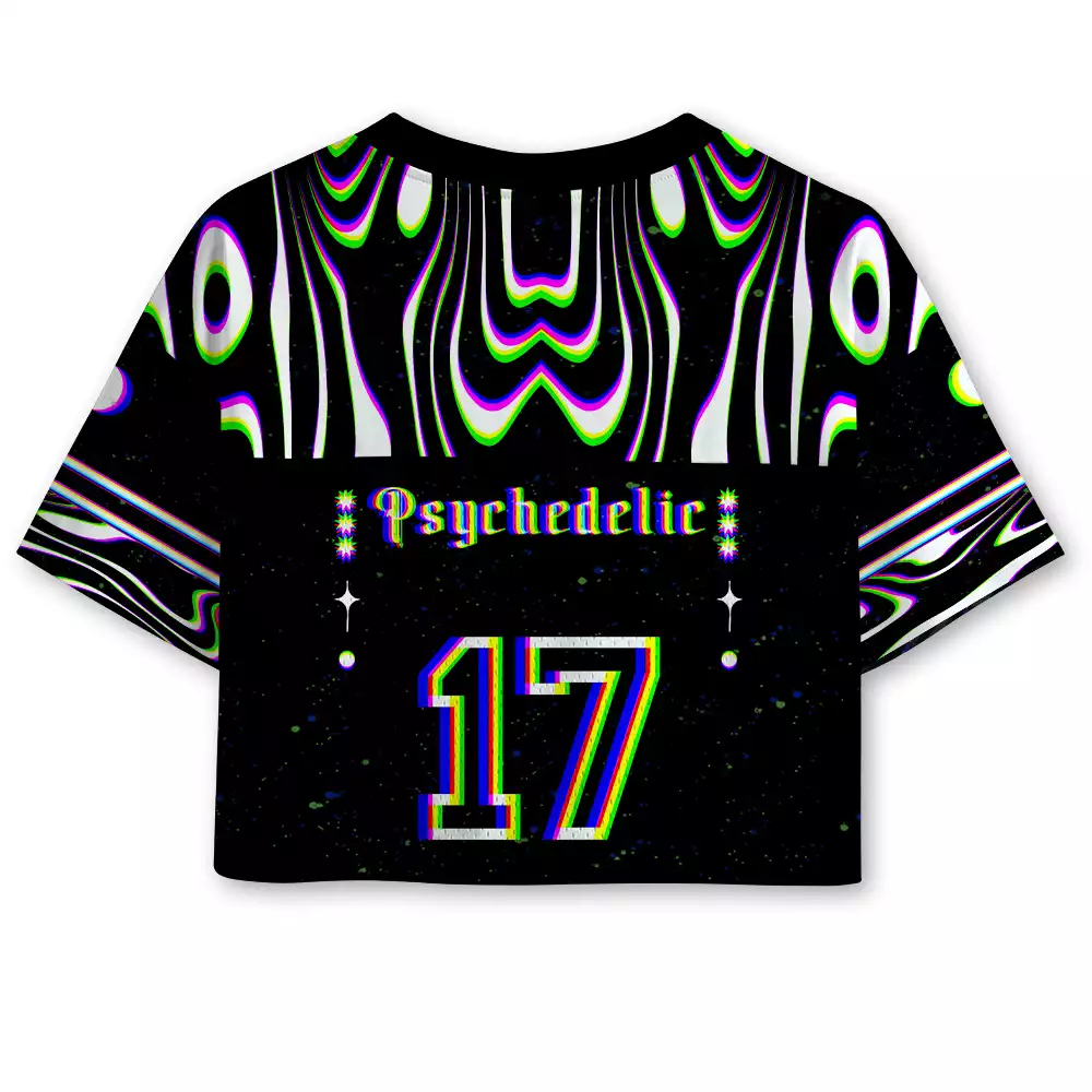 Soulisfree Inner Vision Optic Lines Illusion Cropped Mesh Jersey