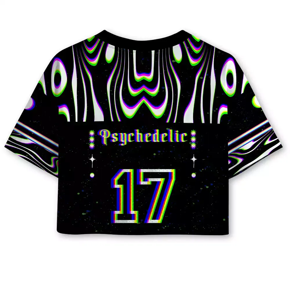 Soulisfree Inner Vision Optic Lines Illusion Cropped Mesh Jersey