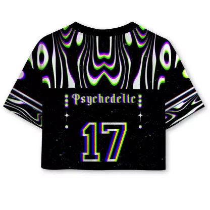 Soulisfree Inner Vision Optic Lines Illusion Cropped Mesh Jersey