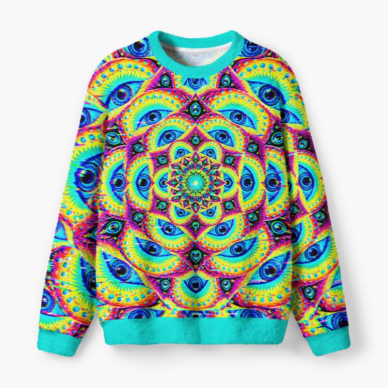 Soulisfree Sacred Psychedelic Sight Fuzzy Crewneck Sweater