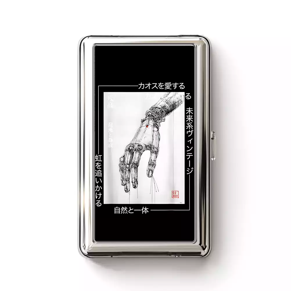 Soulisfree Cyberpunk Mechanical Hand Metal Pocket Case
