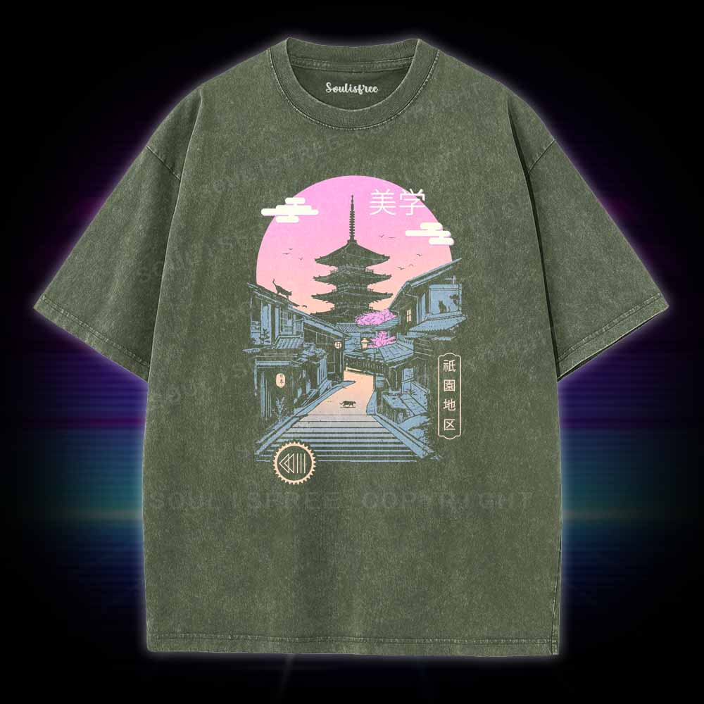 Soulisfree Pagoda Wave Aesthetics Washed Tee