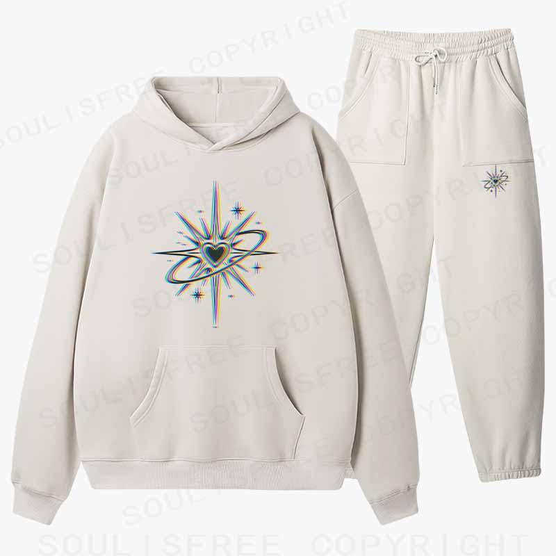 Soulisfree Chromatic Cosmic Love Cotton Fleece Hoodie Set