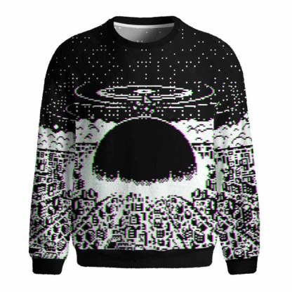 Soulisfree Pixel Explosion Fuzzy Crewneck Sweater