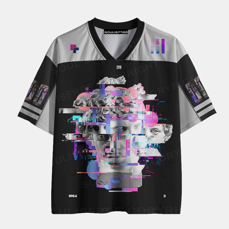 Soulisfree Vaporwave Distorted Statue Mesh Jersey