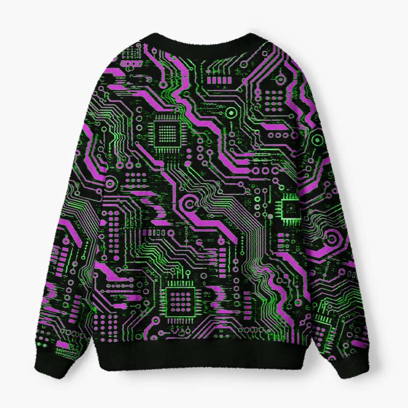 Soulisfree The Code Of Consciousness Fuzzy Cardigan Sweater