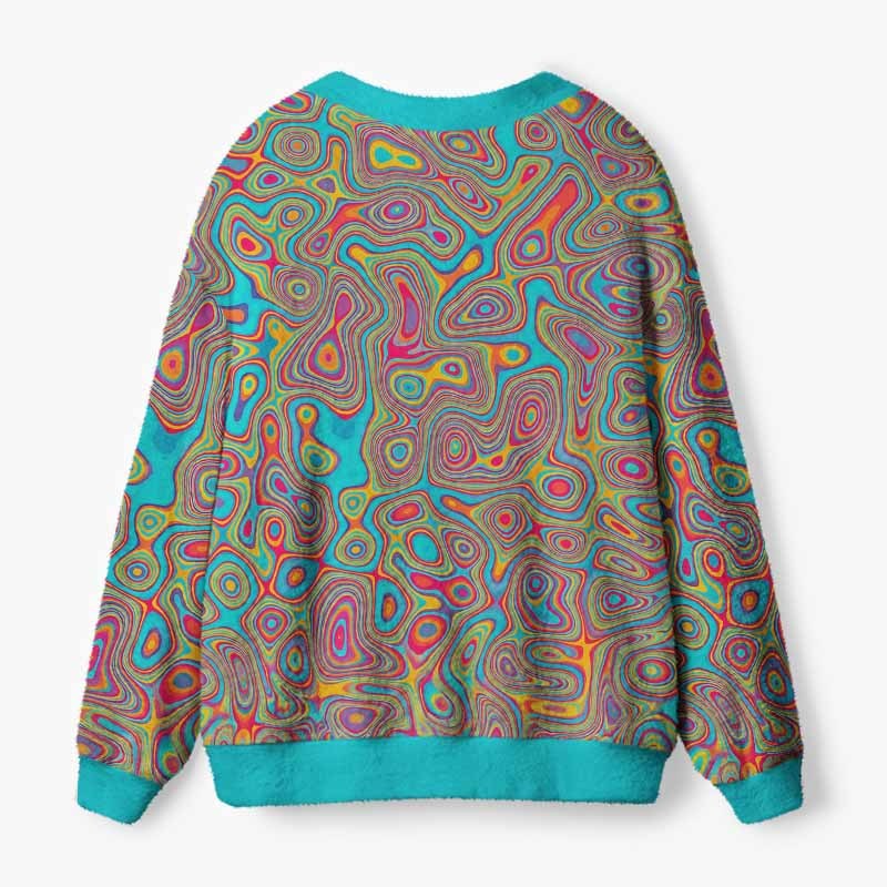 Soulisfree The Geometry Of Dreams Fuzzy Cardigan Sweater