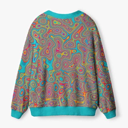 Soulisfree The Geometry Of Dreams Fuzzy Cardigan Sweater