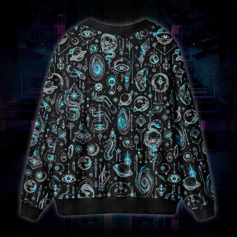 Soulisfree Beyond What You See Fuzzy Cardigan Sweater 