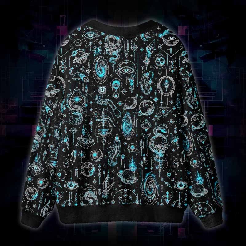 Soulisfree Beyond What You See Fuzzy Cardigan Sweater 