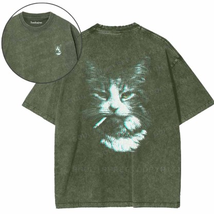 Soulisfree  Nicotine Nine Lives Washed Tee