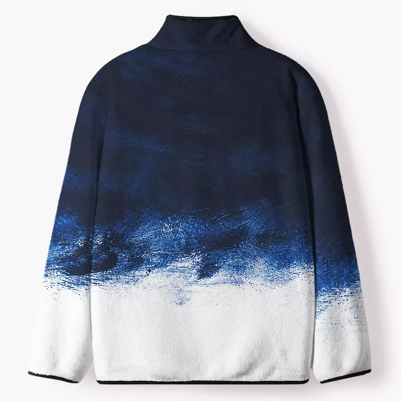 Soulisfree  Between Sea And Sky Flannel Zip-Up Jacket