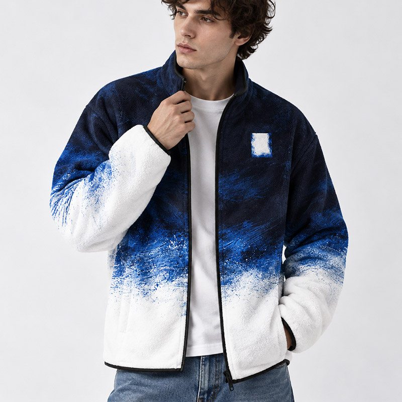 Soulisfree  Between Sea And Sky Flannel Zip-Up Jacket