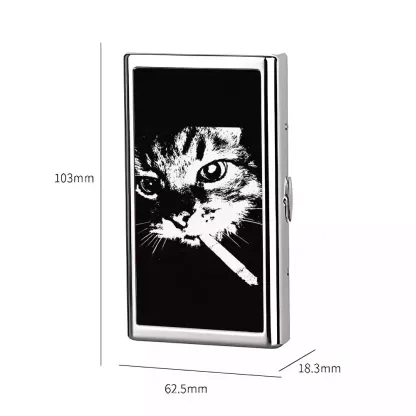Soulisfree Stylish Feline Vibe Metal Pocket Case