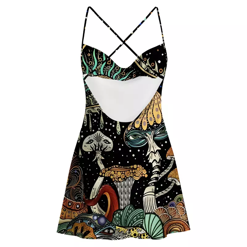 Soulisfree The Eyes of Nature Satin Mini Dress