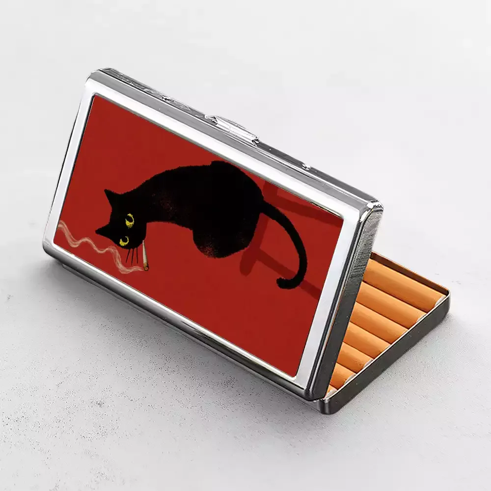 Soulisfree Unbothered Black Cat Metal Pocket Case