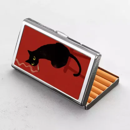 Soulisfree Unbothered Black Cat Metal Pocket Case