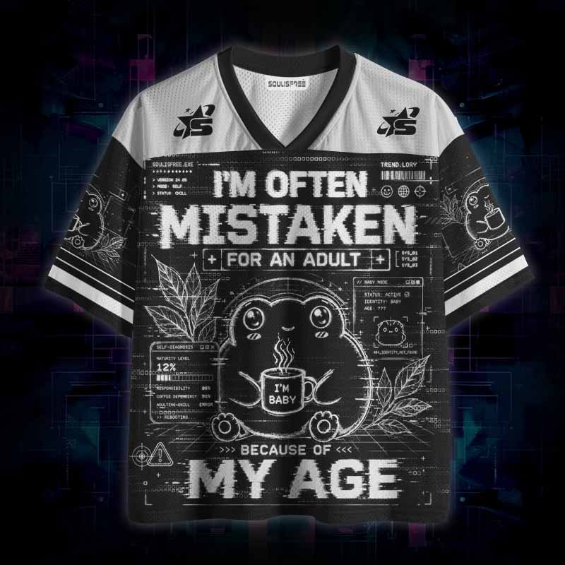 Soulisfree Growing Older, Not Up Mesh Jersey