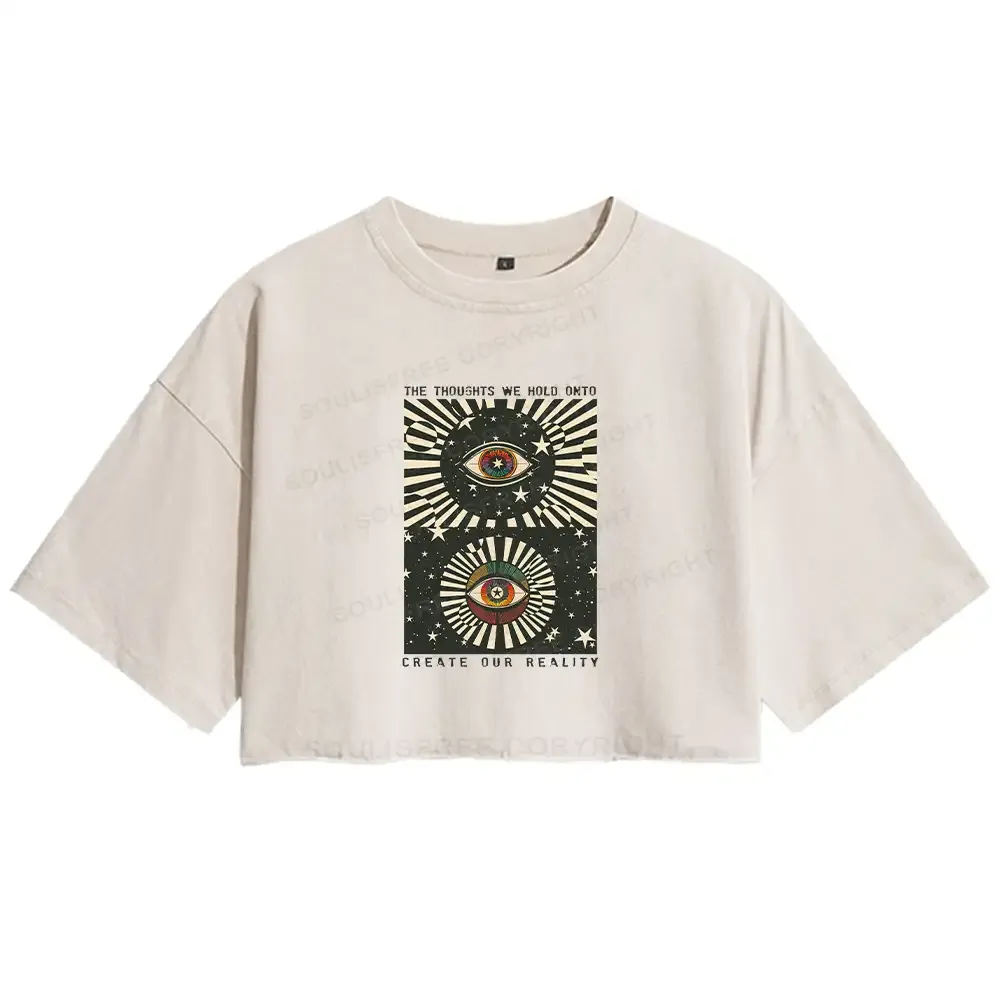 Designed Create Our Reality Washed Crop T-shirt