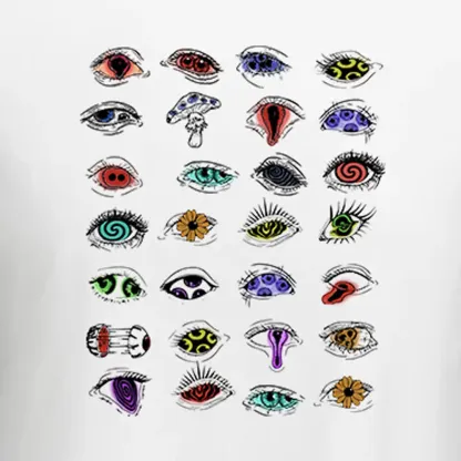 The Psychedelic Eyes Of All Beings Block Raglan Long Sleeve Crop Top