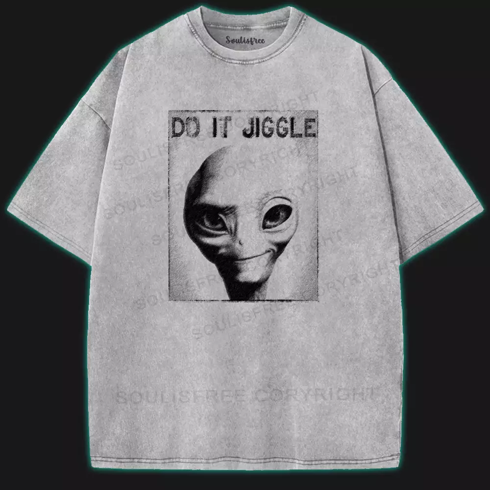 DO IT JIGGLE Washed Alien T-shirt