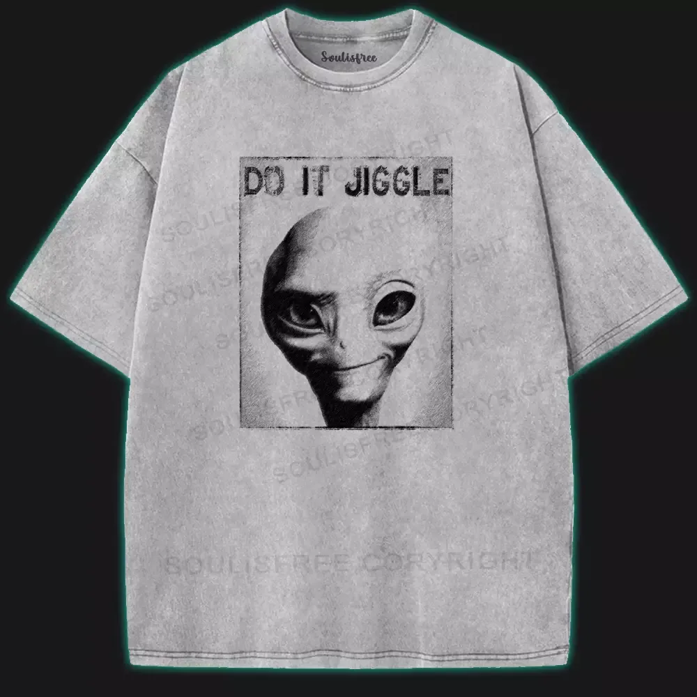 DO IT JIGGLE Washed Alien T-shirt