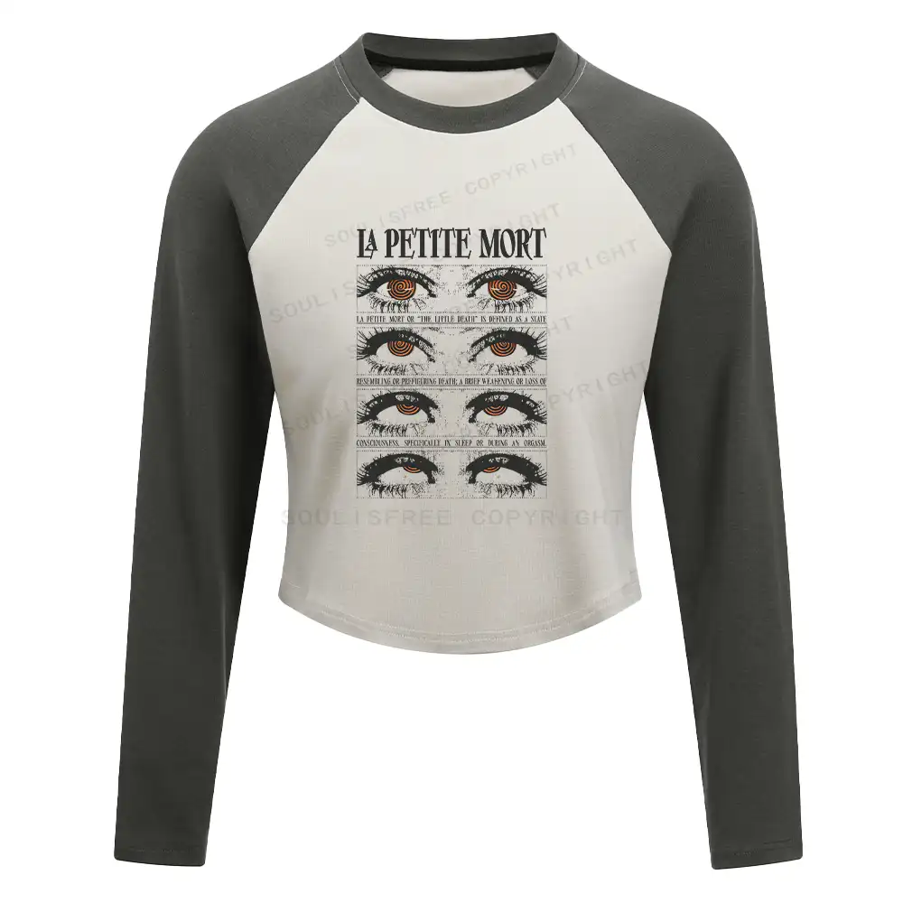 Eyes Evolution Block Raglan Long Sleeve Crop Top