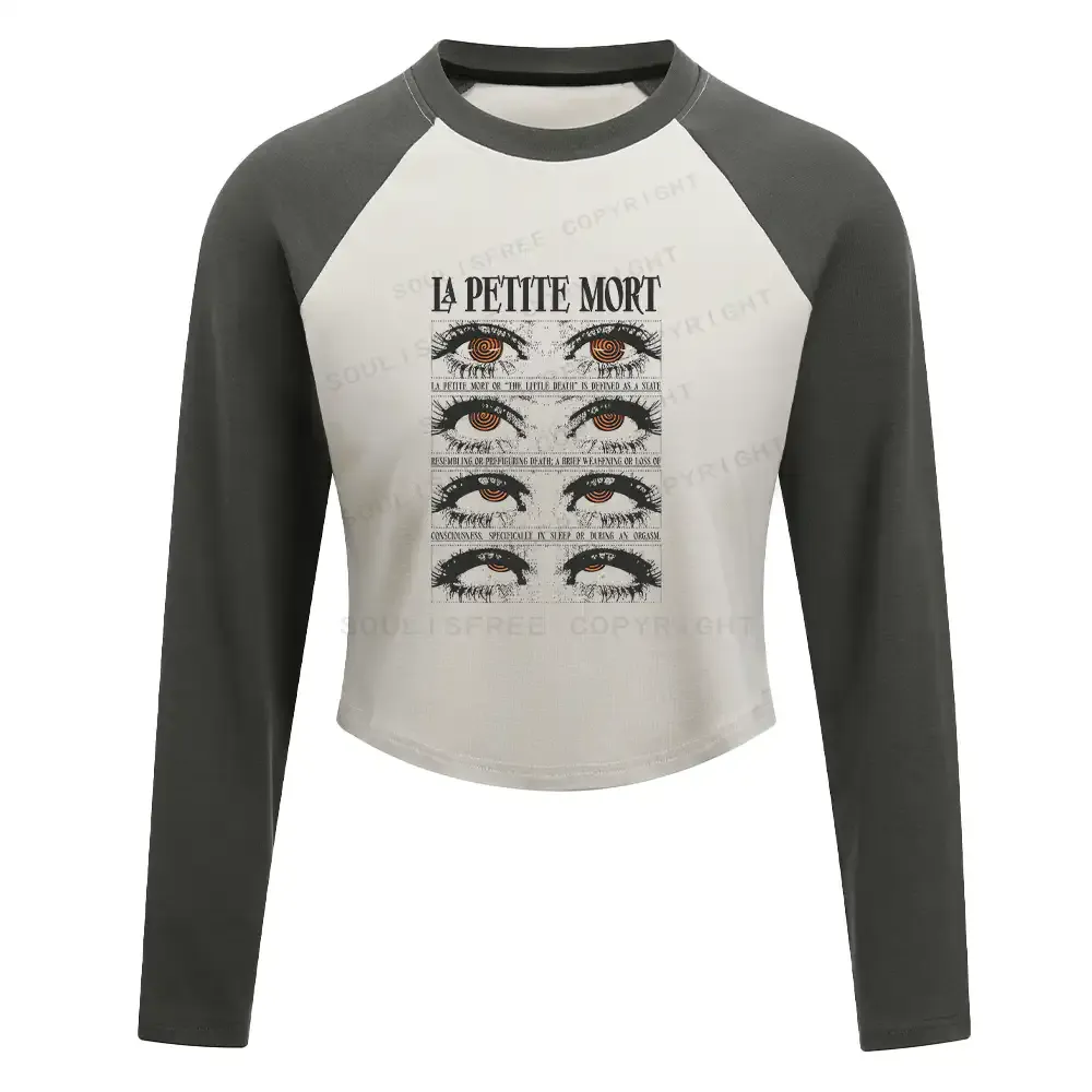 Eyes Evolution Block Raglan Long Sleeve Crop Top
