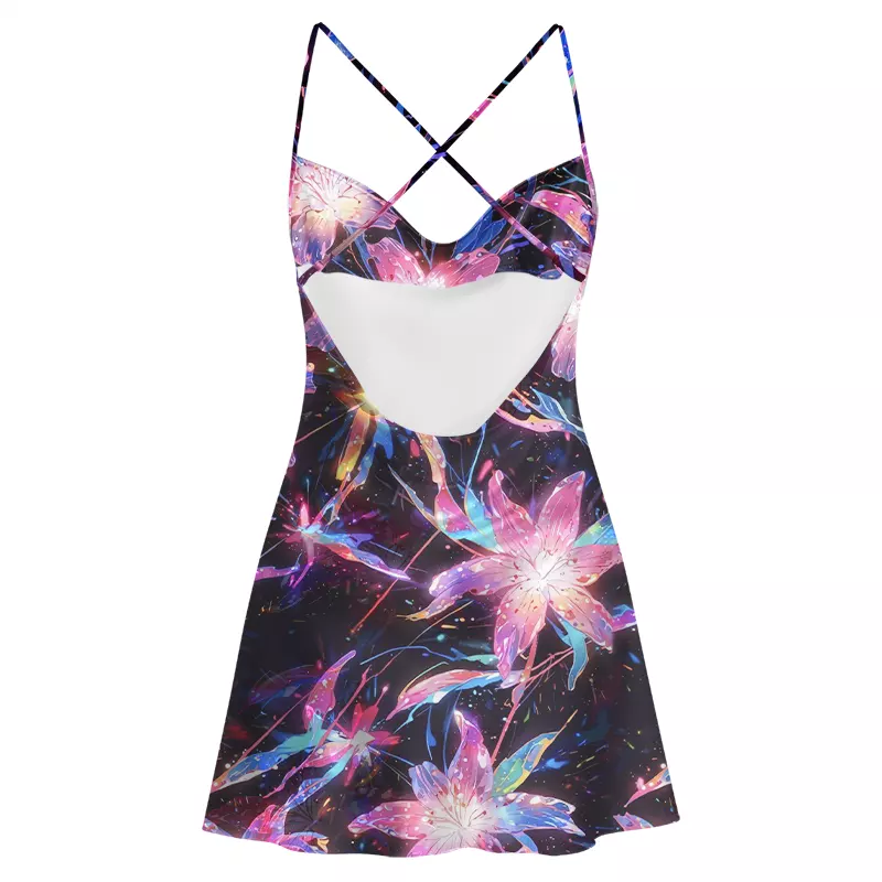 Soulisfree  Stellar Bloom Satin Mini Dress