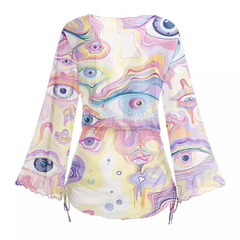 Soulisfree Psy Gaze Slip Sheer Mesh Cover Up