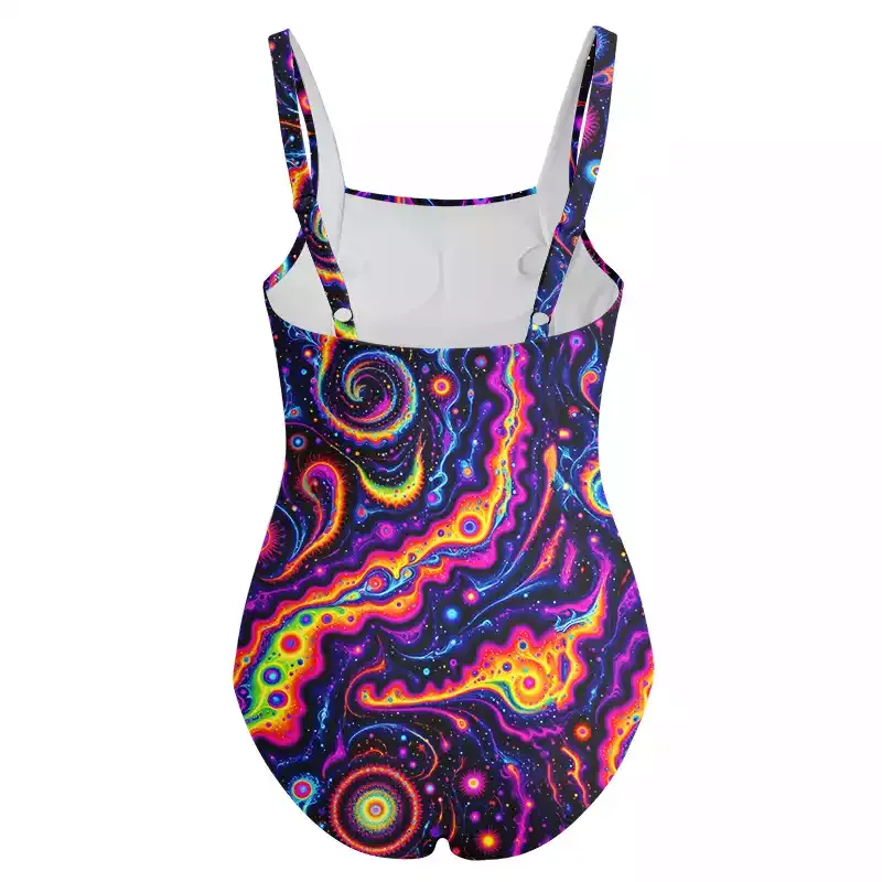 Soulisfree Psychedelic Nebula Vibrant One‑Piece Swimsuit
