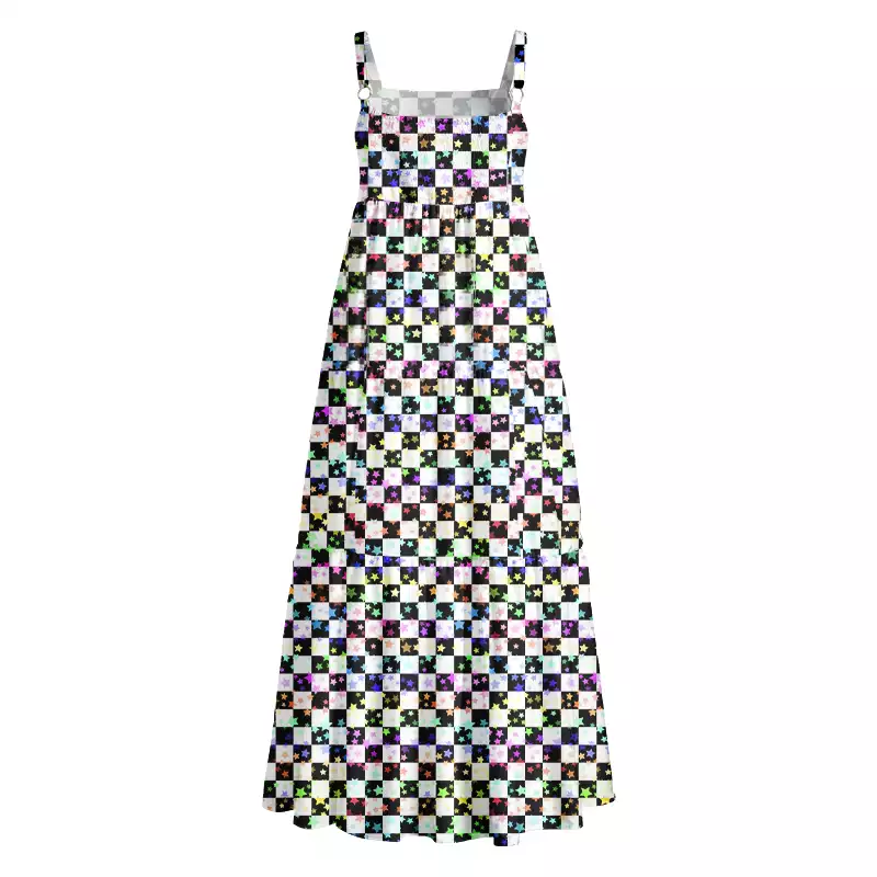 Soulisfree Cosmic Check Boho Maxi Dress