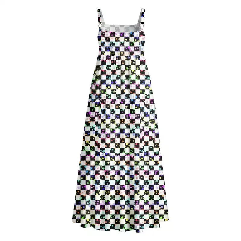 Soulisfree Cosmic Check Boho Maxi Dress