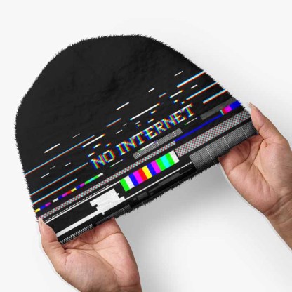 Soulisfree NO INTERNET Fuzzy Beanie