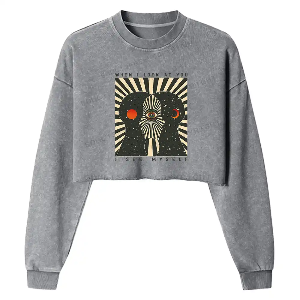 We Are Mirrors Washed Cropped Sweatshirt